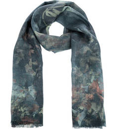 Синий палантин из шерсти Eleganzza