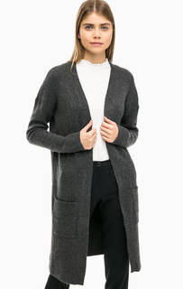 Серый удлиненный кардиган с карманами Tom Tailor Denim