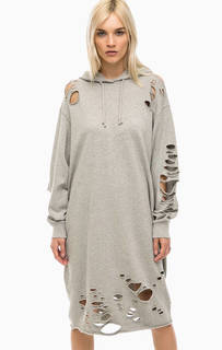 Платье-толстовка с рваными деталями Diesel