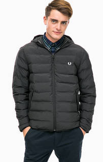 Черная демисезонная куртка с капюшоном Fred Perry