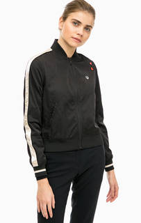 Черная куртка-бомбер с вышивкой Fred Perry