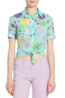 Блузка,желтые,фиолетовые круги Versace