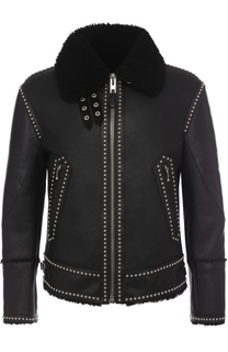 Кожаная куртка на молнии с меховой подкладкой Givenchy