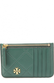 Кожаный футляр для кредитных карт с логотипом бренда Tory Burch