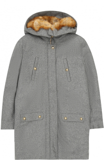Шерстяное пальто с капюшоном Chloé