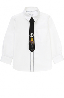 Хлопковая рубашка с галстуком Marc Jacobs