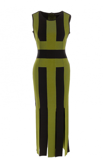 Приталенное платье-миди с высокими разрезами David Koma