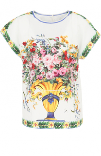 Хлопковый топ с ярким принтом Dolce &amp; Gabbana