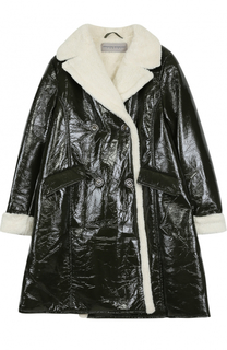 Двубортное пальто с фактурной отделкой Ermanno Scervino