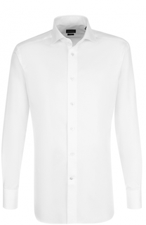 Хлопковая сорочка с воротником акула Ermenegildo Zegna
