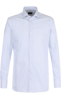 Хлопковая сорочка с воротником акула Ermenegildo Zegna