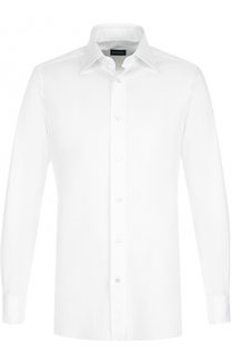 Хлопковая сорочка с воротником акула Ermenegildo Zegna