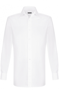 Хлопковая сорочка с воротником акула Ermenegildo Zegna