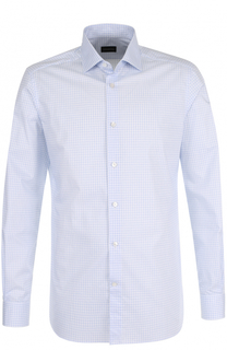 Хлопковая сорочка с воротником кент Ermenegildo Zegna