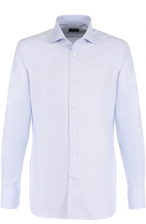 Хлопковая сорочка с воротником акула Ermenegildo Zegna