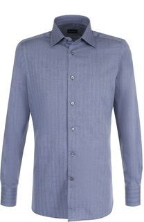 Хлопковая сорочка с воротником кент Ermenegildo Zegna