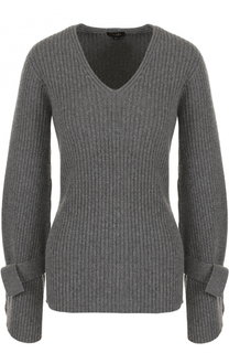 Пуловер с V-образным вырезом из смеси шерсти и кашемира Escada