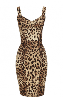 Платье-футляр с леопардовым принтом Dolce &amp; Gabbana