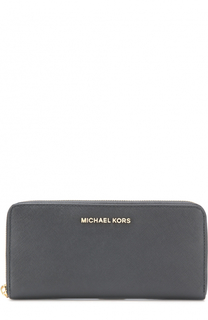 Кожаный кошелек на молнии с логотипом бренда MICHAEL Michael Kors