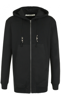 Удлиненная хлопковая толстовка на молнии с капюшоном Damir Doma