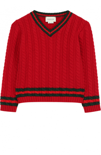 Шерстяной пуловер фактурной вязки Gucci