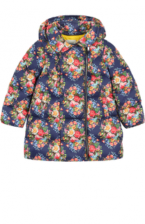 Пуховое стеганое пальто с цветочным принтом Gucci