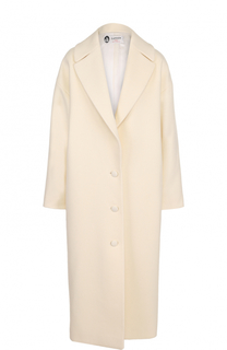 Шерстяное однобортное пальто прямого кроя Lanvin