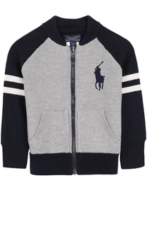 Хлопковый кардиган на молнии с логотипом бренда Polo Ralph Lauren