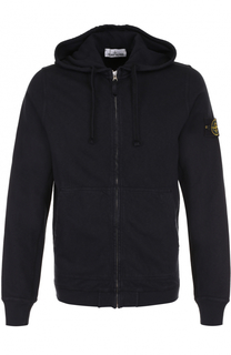 Хлопковая толстовка на молнии с капюшоном Stone Island