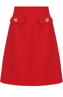 Шерстяная юбка А-силуэта с широким поясом Dolce &amp; Gabbana