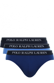 Комплект из трех хлопковых брифов с широкой резинкой Polo Ralph Lauren