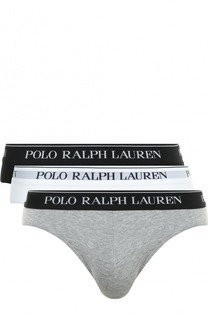 Комплект из трех хлопковых брифов с широкой резинкой Polo Ralph Lauren
