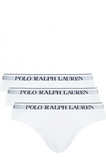 Комплект из трех хлопковых брифов с широкой резинкой Polo Ralph Lauren