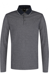 Хлопковое поло с длинными рукавами BOSS