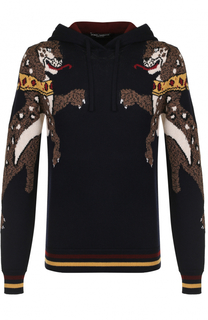 Шерстяное худи с принтом Dolce &amp; Gabbana