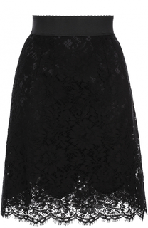 Кружевная мини-юбка с широким поясом Dolce &amp; Gabbana