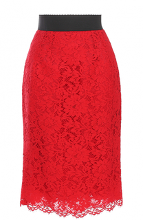 Кружевная юбка-карандаш с разрезом Dolce &amp; Gabbana