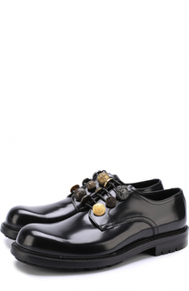 Кожаные дерби San Pietro с декоративными пуговицами Dolce &amp; Gabbana