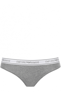 Хлопковые трусы-слипы с широким поясом Emporio Armani