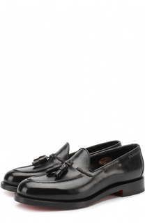 Кожаные лоферы с кисточками Santoni