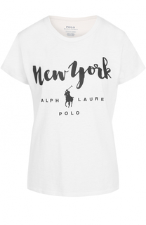Хлопковая футболка с контрастным принтом Polo Ralph Lauren