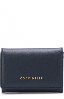 Кожаный кошелек с логотипом бренда Coccinelle