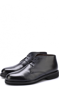 Кожаные ботинки на шнуровке с внутренней меховой отделкой Ermenegildo Zegna