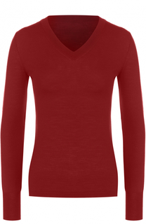 Облегающий шерстяной пуловер с V-образным вырезом Alaia