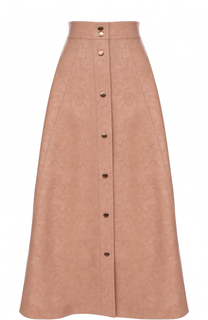 Кожаная юбка-миди с широким поясом Vika Gazinskaya