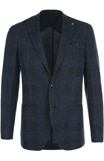 Однобортный пиджак из смеси шерсти и хлопка Sartoria Latorre