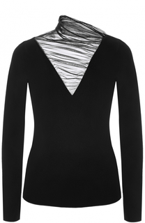 Топ с длинным рукавом и прозрачной вставкой Armani Collezioni
