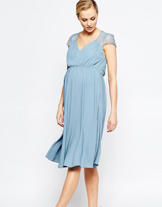 Кружевное платье миди ASOS Maternity Kate - Синий