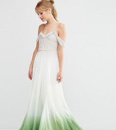 Платье макси с драпировками и эффектом омбре ASOS TALL SALON - Мульти