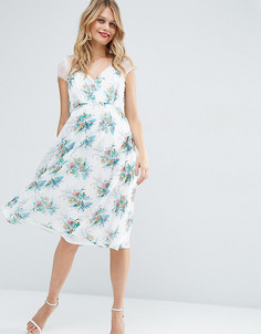 Платье миди для беременных с кружевом и принтом ASOS Maternity Kate - Мульти